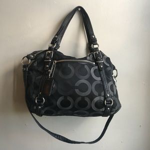 Coach Black Monogrammed Bag